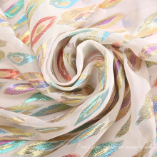 Colorful clip jacquard 65%SILK 35%METALLIC silk metallic jacquard fabric